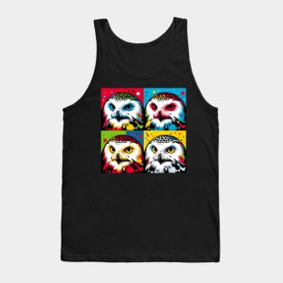 Snowy Owl Pop Art - Mystical Avian Fashion Statement Tank Top